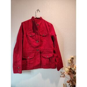vintage Lauren Ralph Lauren Red Utility‎ Cotton Jacket M Military  barn chore